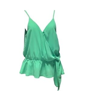 ALMOST PINK NWT Mint Green Faux Wrap Top - Size L